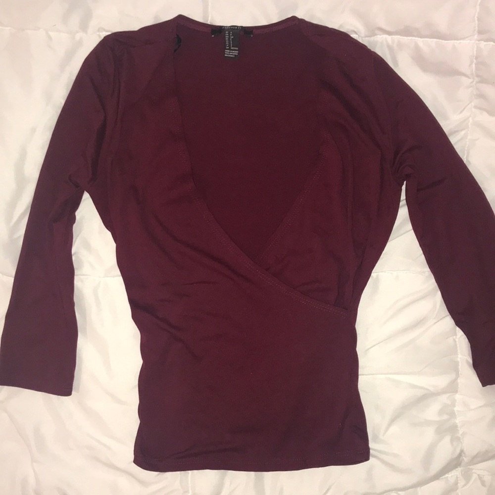 Maroon low cut top